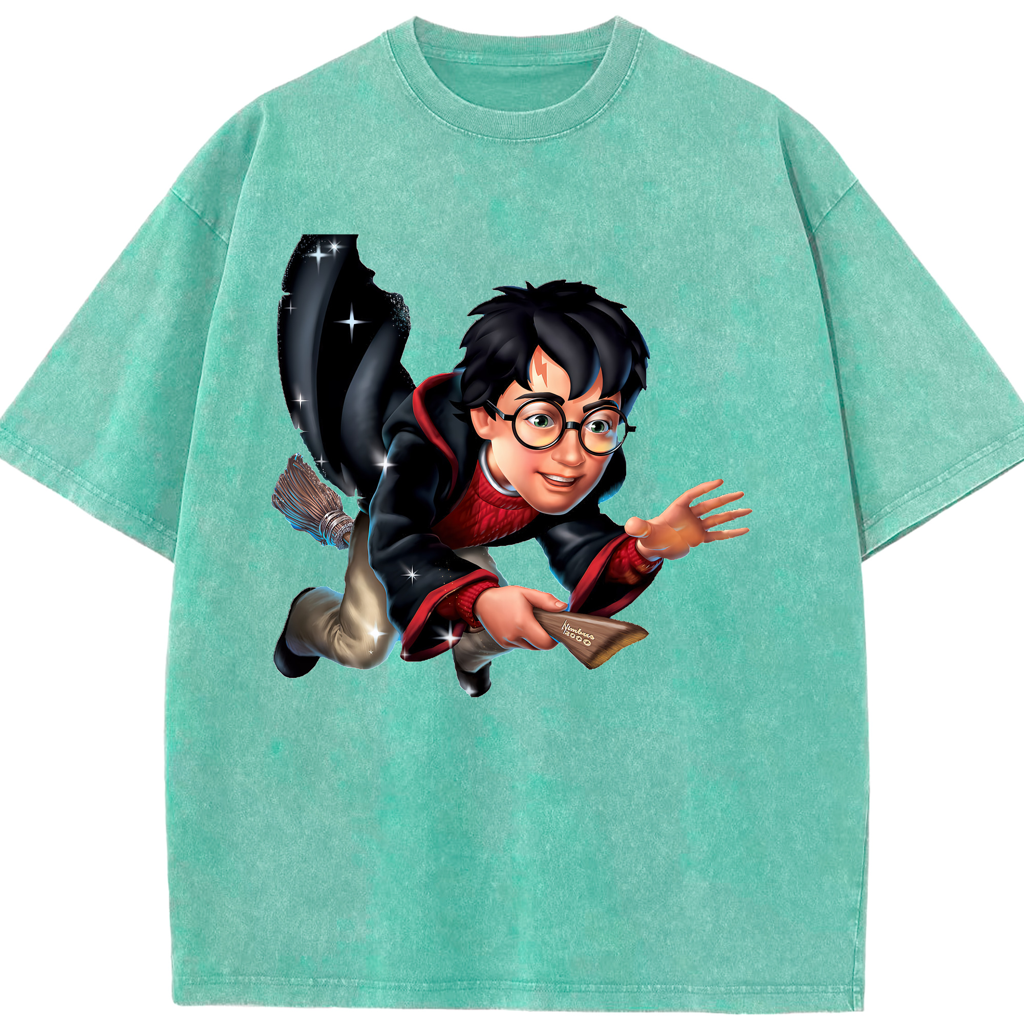 （画像用） Harry Potter ハリー・ポッターシリーズ 綿100% ヴィンテージ風 半袖Tシャツ（フロントプリント）